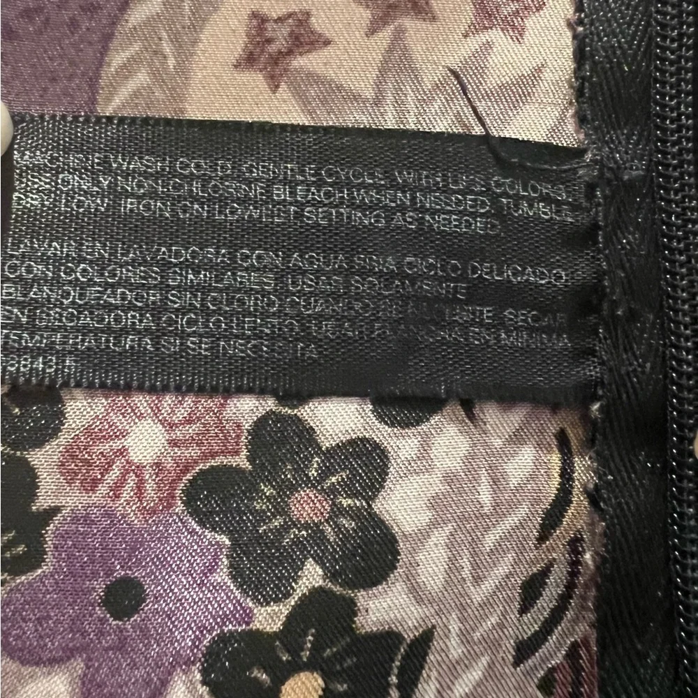 Mixit Black Purple Floral Asymmetrical Midi Skirt Satin Hanky Hem Size 4